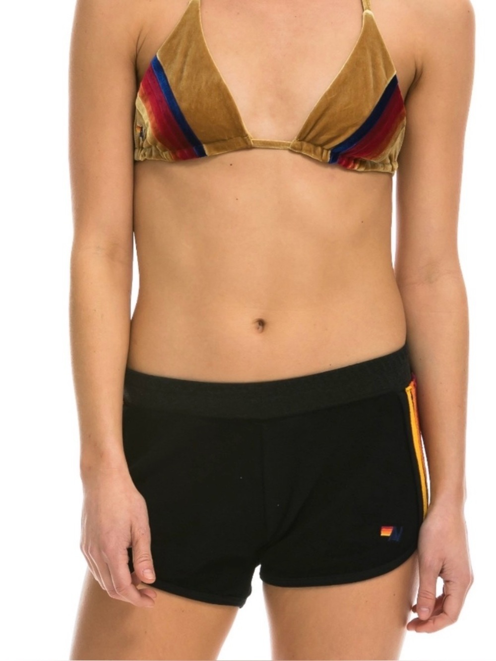 Aviator Nation 4-Stripe Terry Shorts - Black - Small‎
